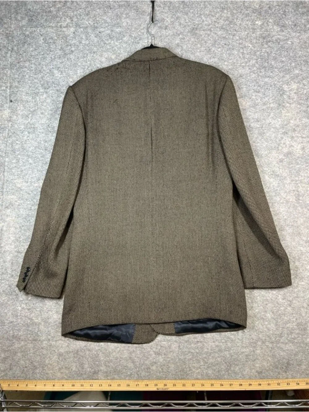 Strellson Wool Blazer Brown 52EU Tailored Luxury Career Sport Coat Business
